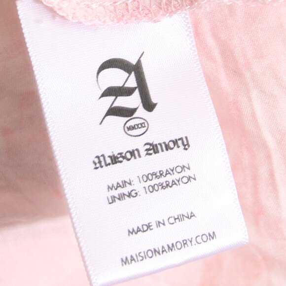 Maison Amory Sugarmilk Mini Dress in Strawberry Cream Pink Flutter Sleeve Small - Picture 12 of 12